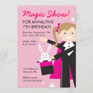 Spectacle magique Invitations de fête d'anniversai
