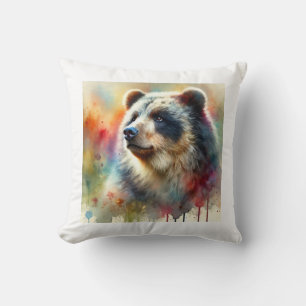 Spectacled Bear 060924AREF142 - Watercolor Throw Pillow