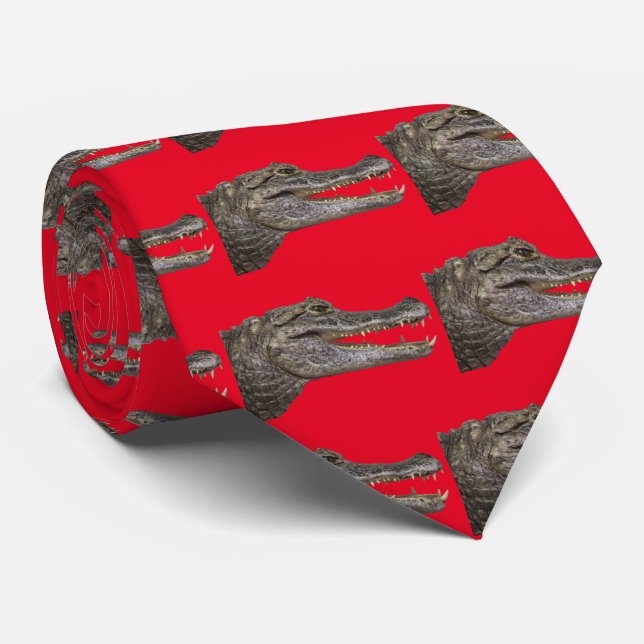 Spectacled caiman tie (Rolled)