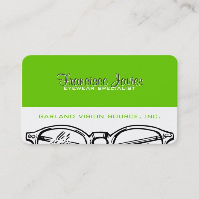 Spectacles Eyewear Optical Vision Business Card (Front)