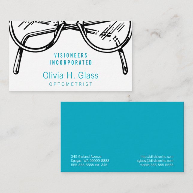 Spectacles Eyewear Optical Vision Business Card (Front/Back)