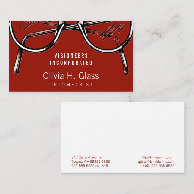Spectacles Eyewear Optical Vision Business Card (Front/Back)