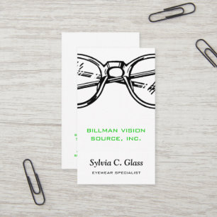 Spectacles Eyewear Optical Vision Vertical Business Card