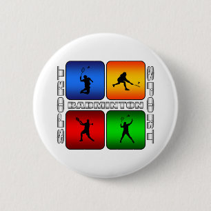 Spectacular Badminton 2 Inch Round Button
