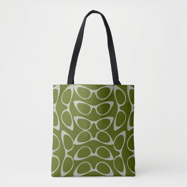 Spectacular Cat Eye Glasses Green White Fashion Tote Bag (Front)