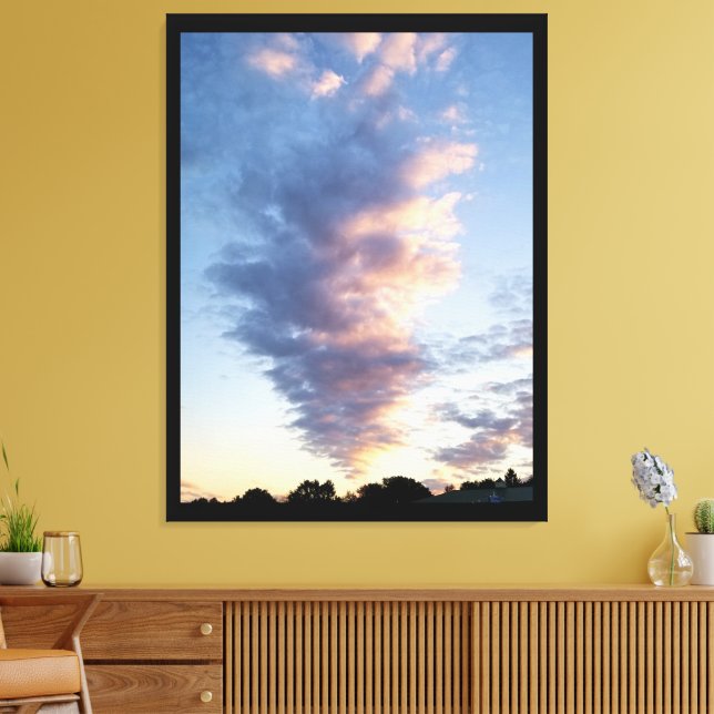 Spectacular Clouds New Jersey Fall Sunset Canvas Print (Insitu(LivingRoom))