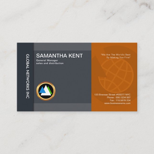 Spectacular Energetic Global Marketing Sales Business Card (Front)