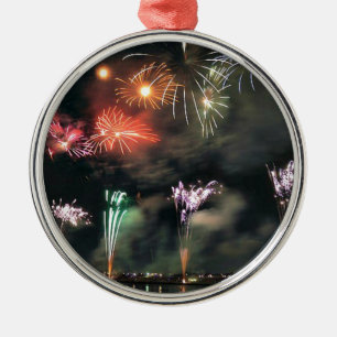 Spectacular Fireworks Metal Ornament