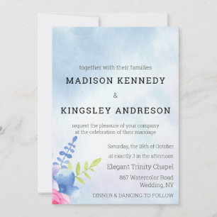 Spectacular Floral Wedding Vows Love Living  Invitation