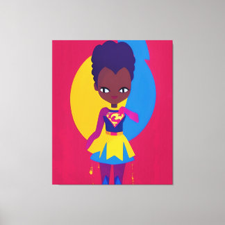 Spectacular Gal Shawnna Vector Colourful Canvas Print