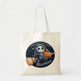 Spectacular Halloween with a Bamboo-Broom Panda As Tote Bag
