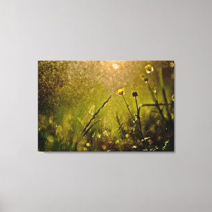 Spectacular Lighting Misty Rain Small Flowers Canvas Print