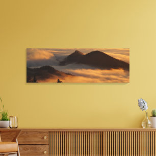 Spectacular Mountains Peeking Through Clouds Canvas Print