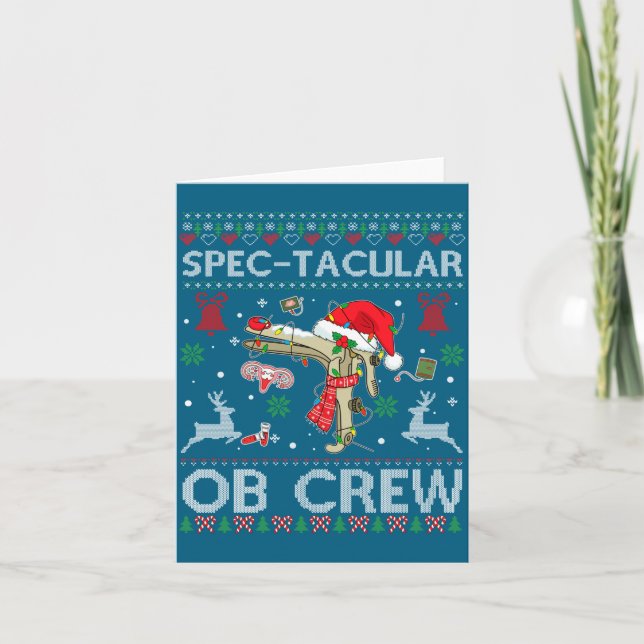 Spectacular Ob Crew Speculum Ugly Xmas Sweater Obg Card (Front)