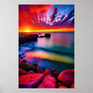 Spectacular Ocean Sunset Poster
