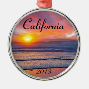 Spectacular Sunset at Huntington Beach Metal Ornament
