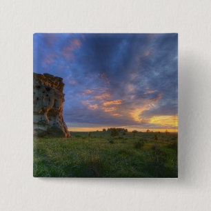 Spectacular sunset skies at Medicine Rocks 2 Inch Square Button