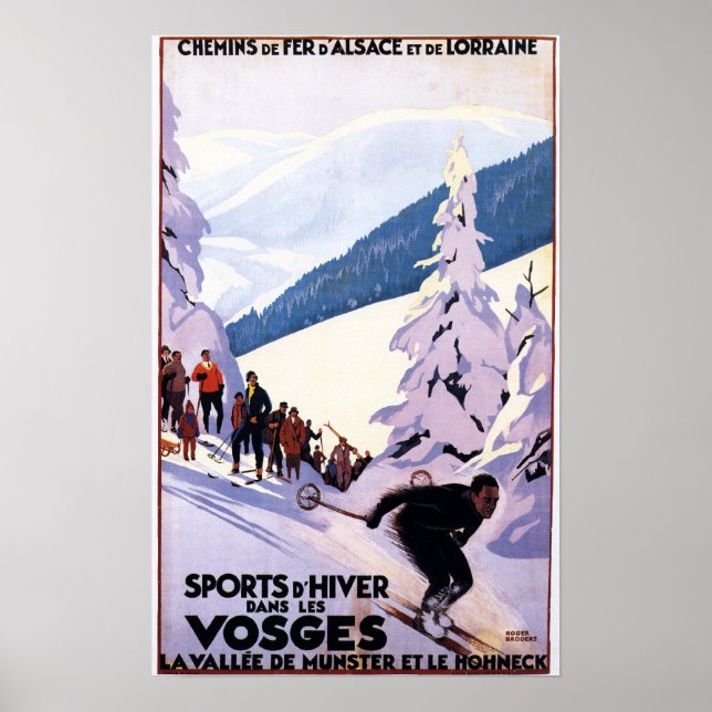 Spectators Watching Skier Poster (Front)