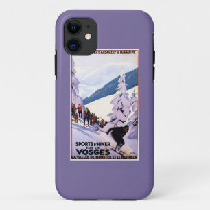 Spectators Watching Skier Poster iPhone 11 Case