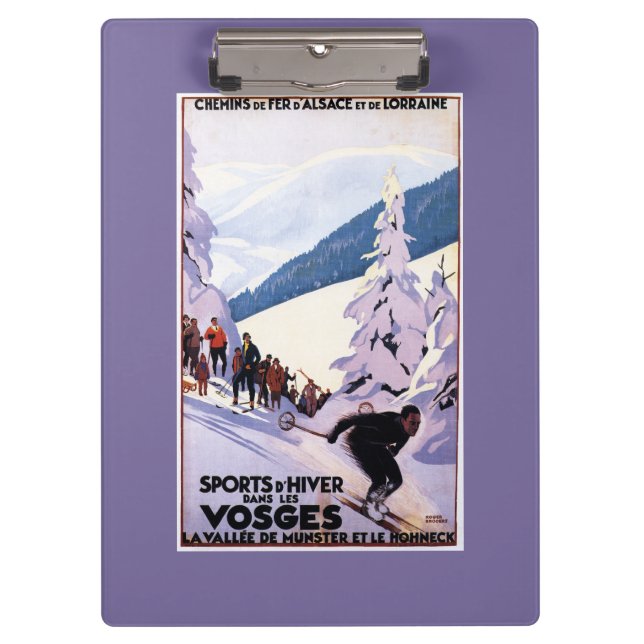 Spectators Watching Skier Poster Clipboard (Front)