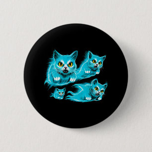 Spectral Cats Halloween Funny Flying Ghost Tee 2 Inch Round Button