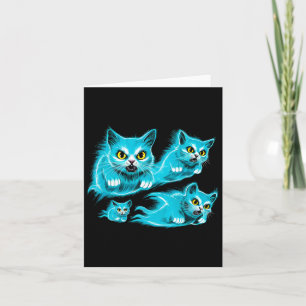 Spectral Cats Halloween Funny Flying Ghost Tee Card