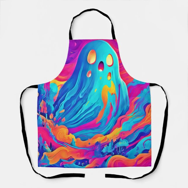 Spectral Ghost Halloween Art Apron (Front)
