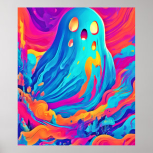Spectral Ghost Halloween Art Poster