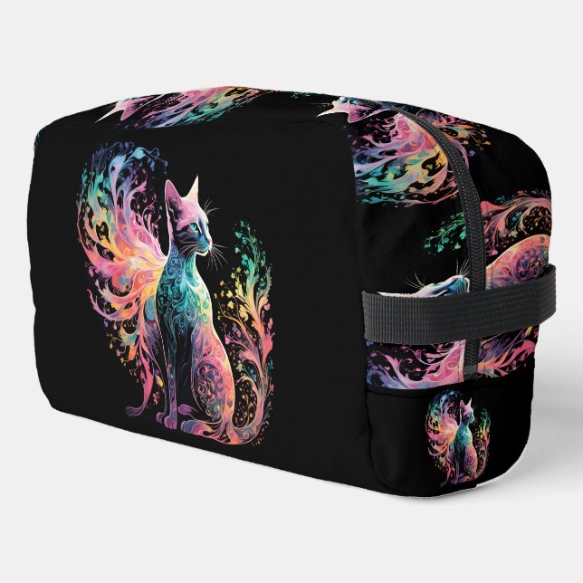 Spectral Holographical Cat: A Prism of Elegance Dopp Kit (Left Corner)