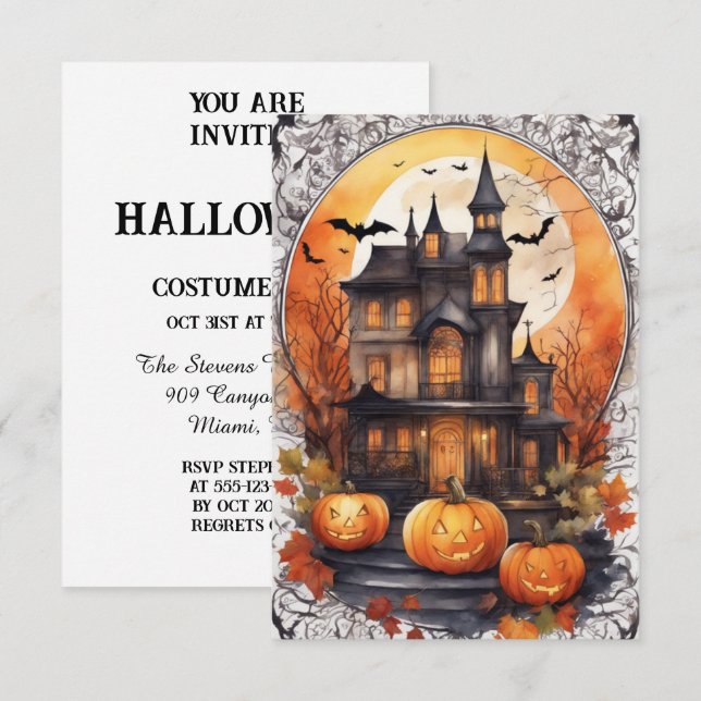Spectral Soiree: A Halloween Invitation Like No Ot (Front/Back)