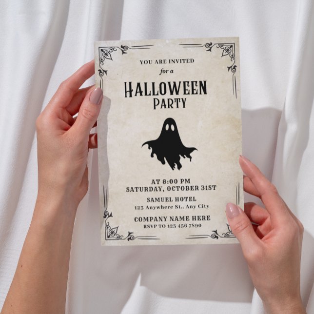 Spectre Classic Small Business Party Halloween Invitation (Vintage Halloween Invitation)