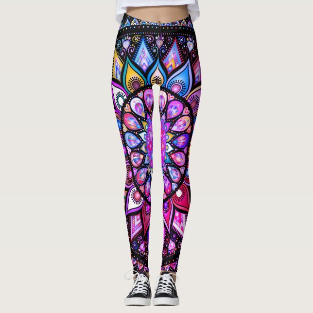 Spectre de couleurs mandala leggings (Devant)