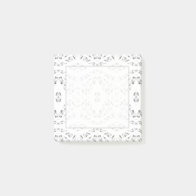 Spectroscopic Grey White Abstract Gouache Art Post-it Notes (Front)