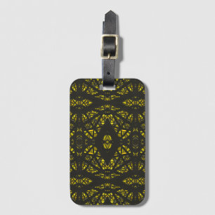 Spectroscopic Yellow Black Abstract Gouache Art Luggage Tag