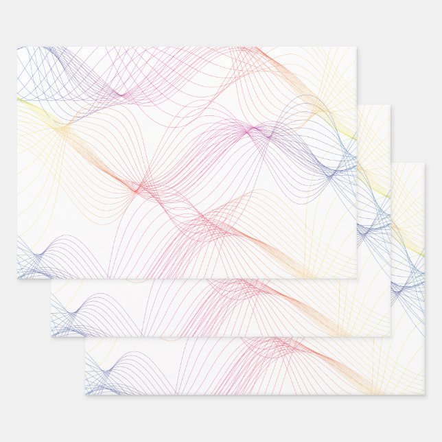 Spectrum Colour Wavelength Lines Wrapping Paper Sheet (Set)