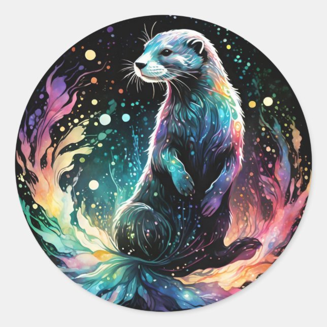 Spectrum Edge: The Otters Glow Classic Round Sticker (Front)