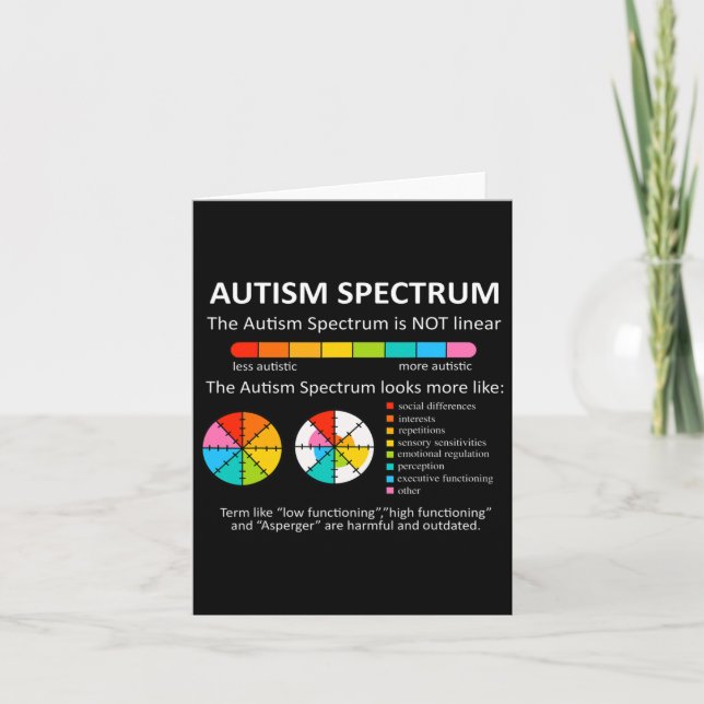 Spectrum Is Not Linear Autistic Pride Autism Aware Card (Front)