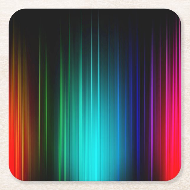 Spectrum Light Show Background-55321 Square Paper Coaster (Front)
