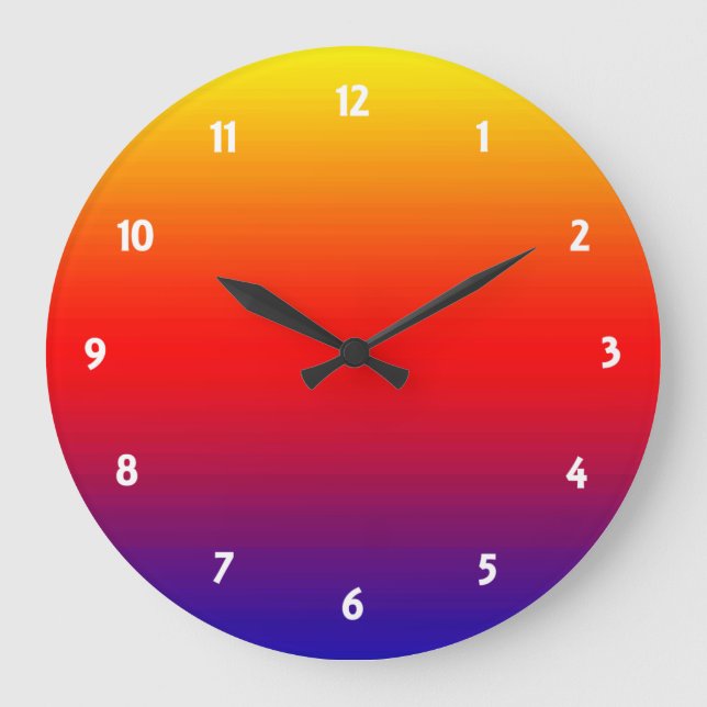Spectrum of Horizontal Colors -1 Large Clock (Front)