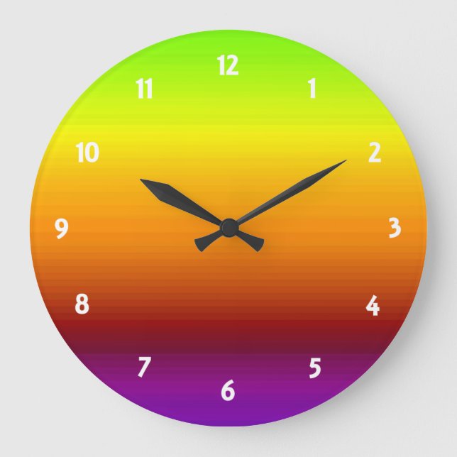 Spectrum of Horizontal Colors -3 Large Clock (Front)