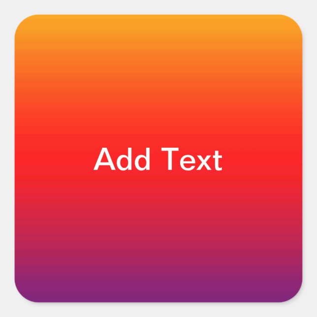 Spectrum of Horizontal Colors Your Text Square Sticker (Front)