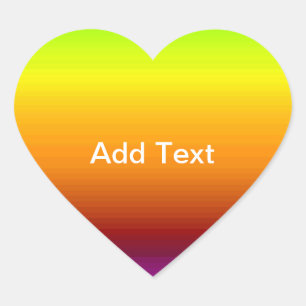 Spectrum of Horizontal Colours -3 Heart Sticker