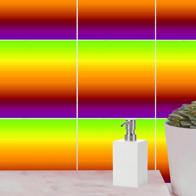 Spectrum of Horizontal Colours -3 Tile (Spectrum of Horizontal Colors -3 Ceramic Tile)