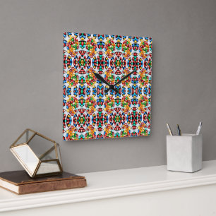 Spectrum of Sweetness: Jelly Beans in Technicolor  Square Wall Clock
