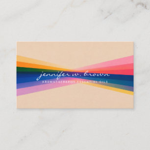 Spectrum Stripe Design Vibrant Multicolor Gradient Business Card