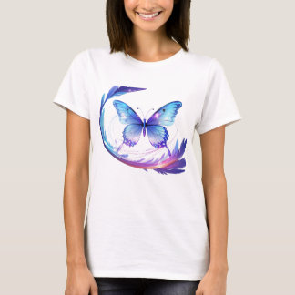 Spectrum Wings – Abstract Floral Butterfly Design T-Shirt