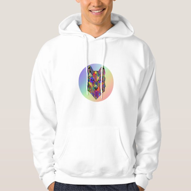 Spectrum wolf abstract design  hoodie (Front)