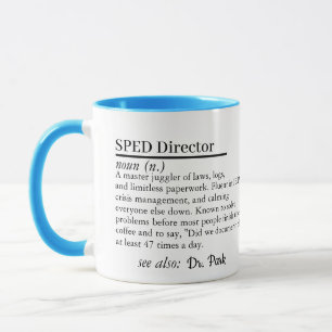 SPED Director Gift Mug with Custom Name
