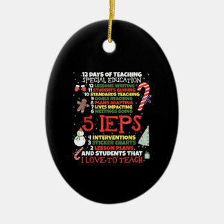 SPED School Tee Funny Special Education Teacher Ceramic Ornament
