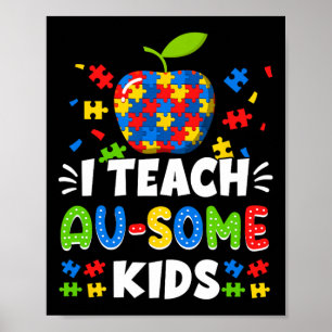 Sped Special Education I Teach Au-some Kids Rainbo Poster